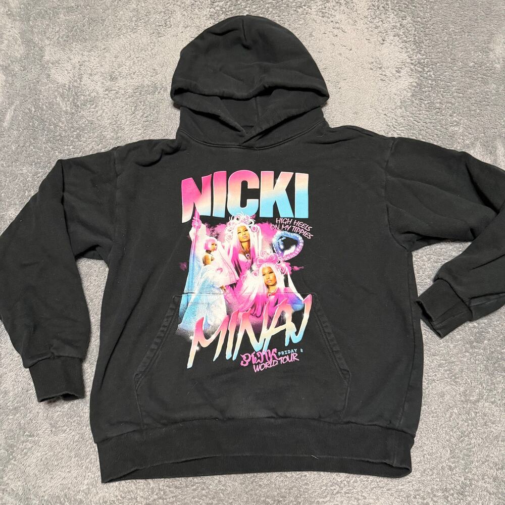 Nicki Minaj Pink Friday 2 World Tour Adult Large Black Pullover Graphic Hoodie